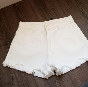 High waist white shorts